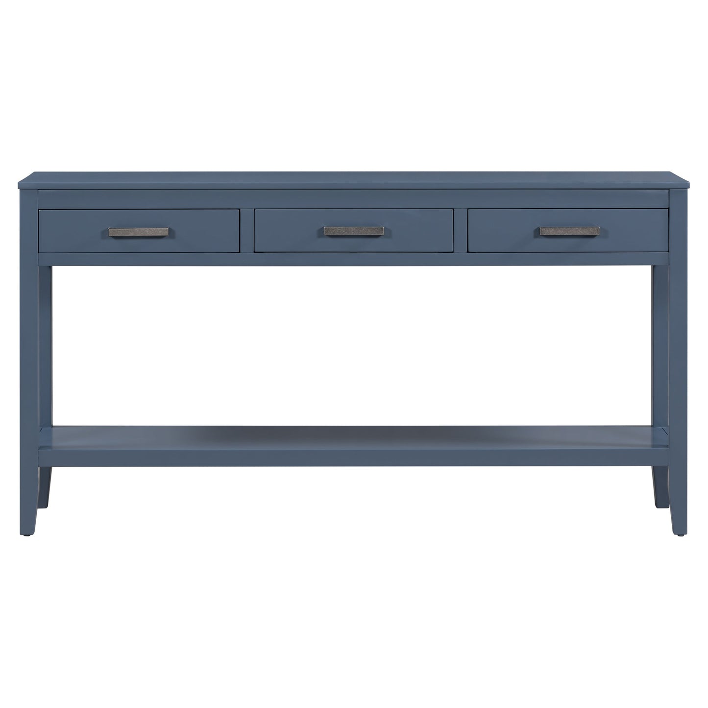 Navy Blue Console Table with Drawers & Shelf | Minimalist Sofa Table