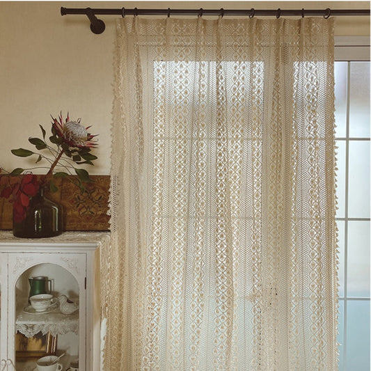 LaceHarvest™ Crochet Curtain | Semi-Sheer Farmhouse & Boho Style
