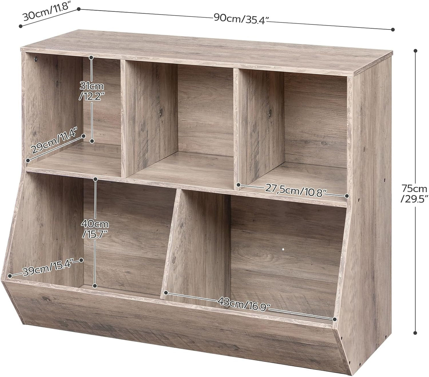 Greige Toy Storage Organizer for Playrooms & Nurseries