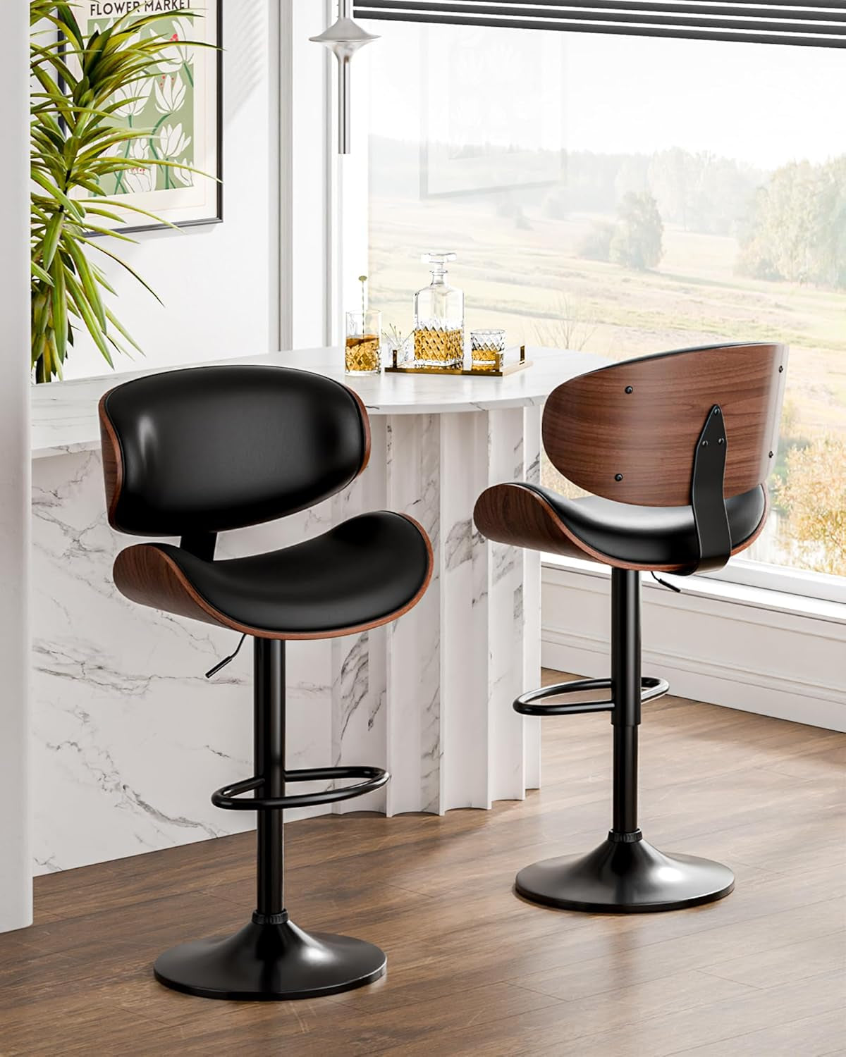 360° Swivel Adjustable Height Bar Stools – Ergonomic & Comfortable Design