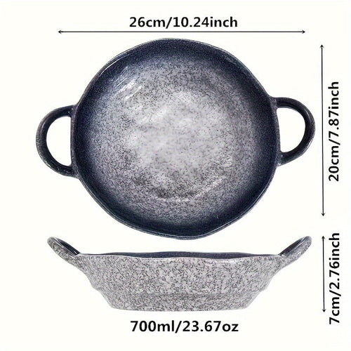 Octagonal Double Ear Ceramic Plate Set – Stylish & Functional