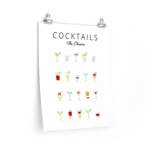 Stylish Cocktail Recipe Wall Art – Unframed Matte Poster