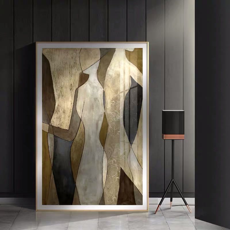 Hand-Painted Abstract Figure Canvas – Minimalist Modern Wall Art