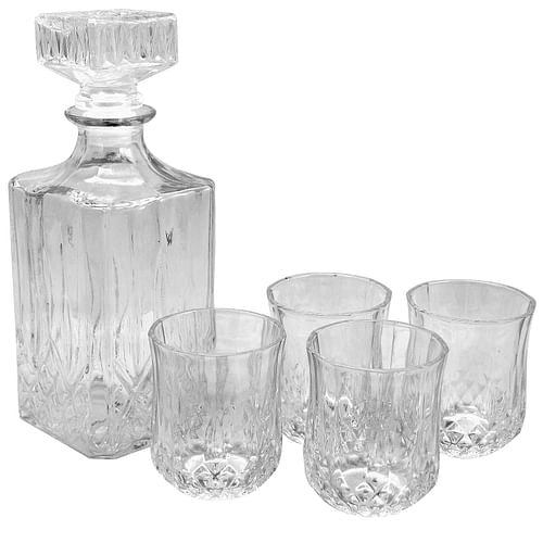 Complete 5-Piece Decanter Set for Wine & Spirits