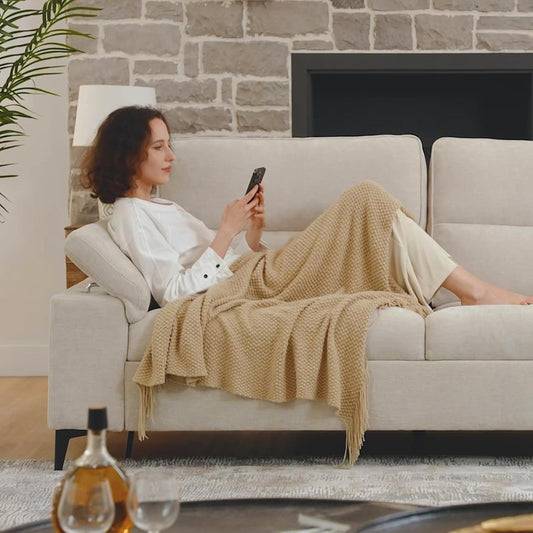 Modern Apartment Loveseat with Adjustable Arms | Tool-Free Assembly