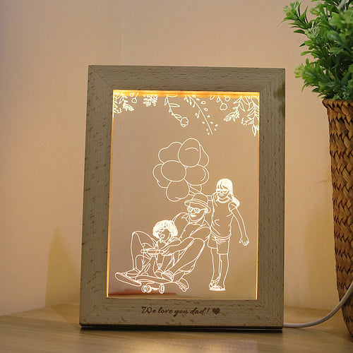 LumiFrame™ – Custom LED Wood Photo Frame with Engraving