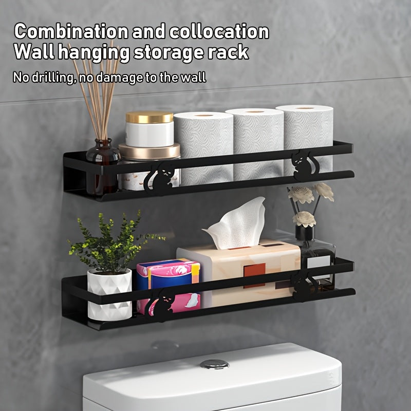 NoDrill Black Bathroom Storage Rack: The Space-Saving Gamechanger