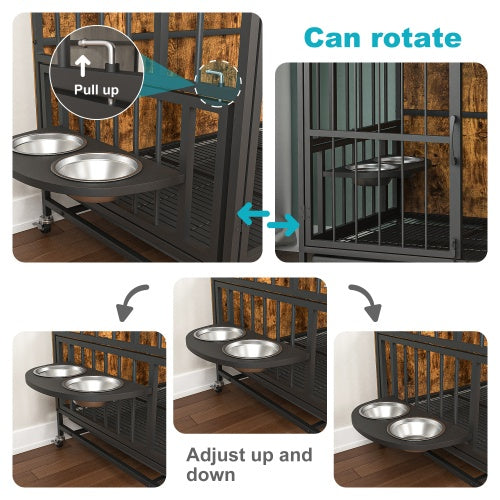Stylish Dog Cage Furniture for Large Dogs – Antique Brown Finish
