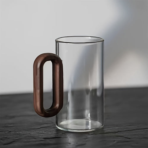 Curated Sip Glass Mug Set with Natural Walnut Handle | Sustainable & Stylish