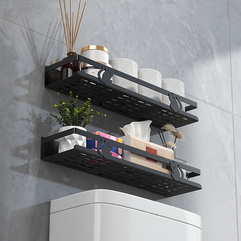 NoDrill Black Bathroom Storage Rack: The Space-Saving Gamechanger