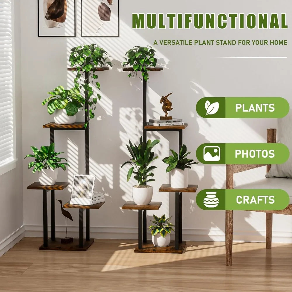 5-Tier Wooden Storage Shelf – Freestanding Display Rack for Home & Office Organization