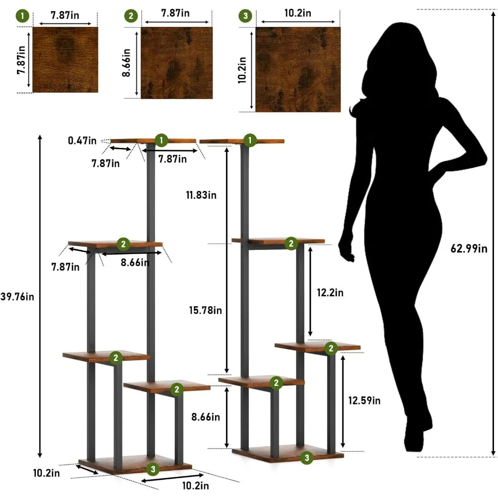 5-Tier Wooden Storage Shelf – Freestanding Display Rack for Home & Office Organization