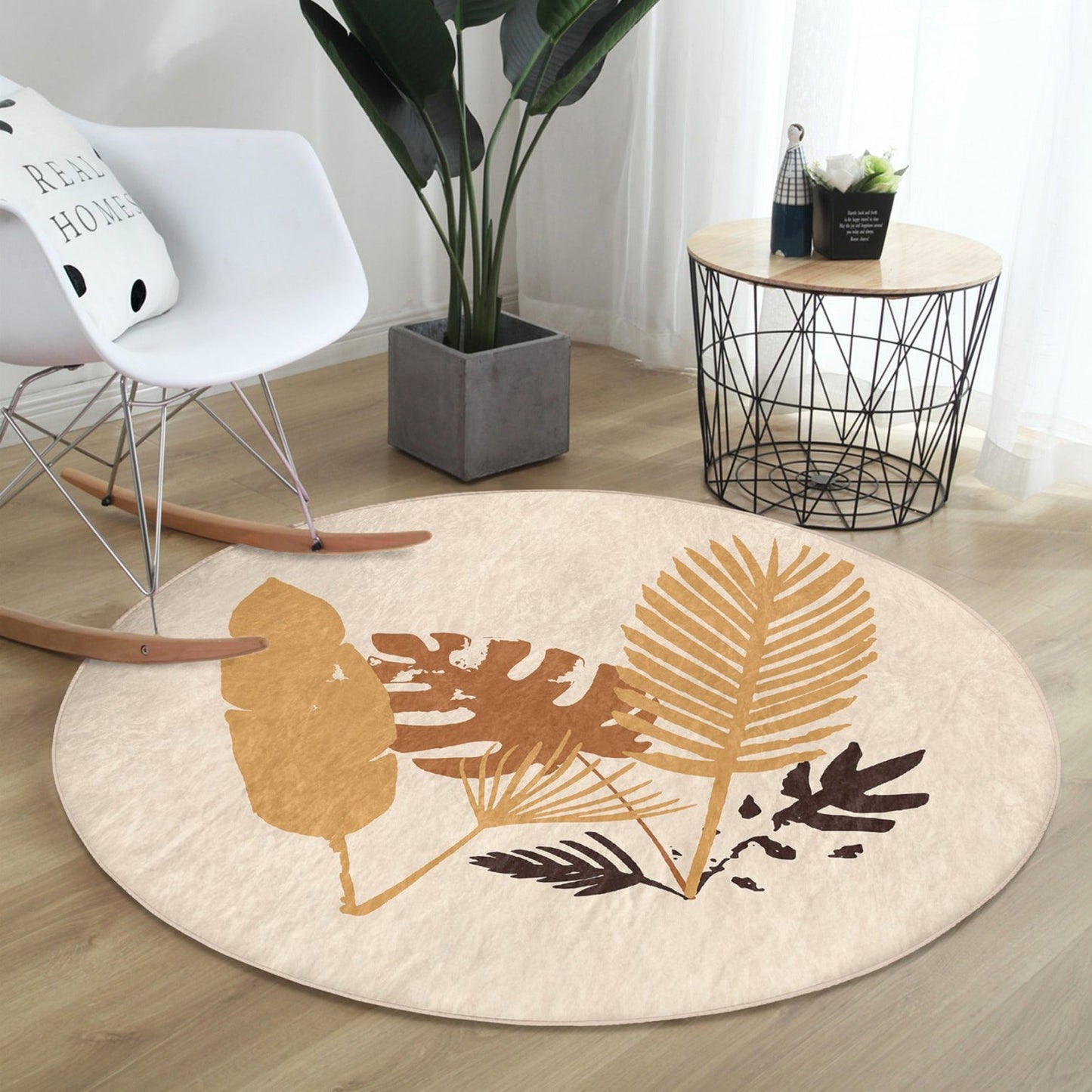 Abstract Round Non Slip Area Rug