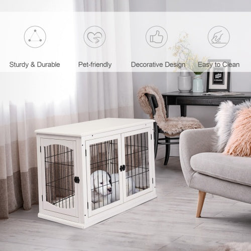 Space-Saving Dog Crate Coffee Table for Small to Medium Dogs