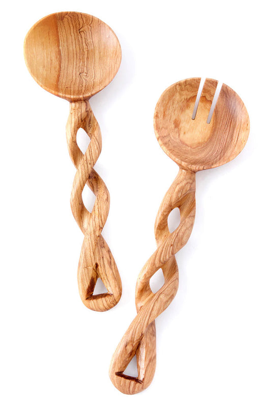 Twisted Wooden Hand-Curved Spoon