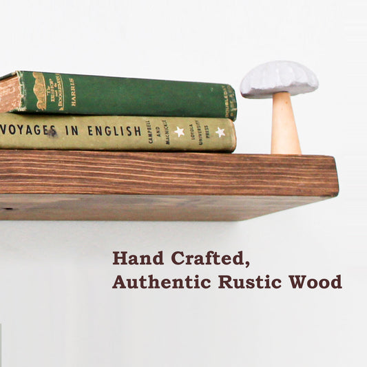 Handcrafted Rustic Wood Floating Shelves - Set of Two