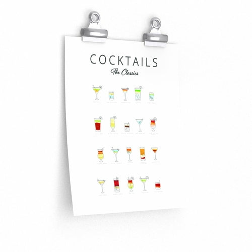 Stylish Cocktail Recipe Wall Art – Unframed Matte Poster