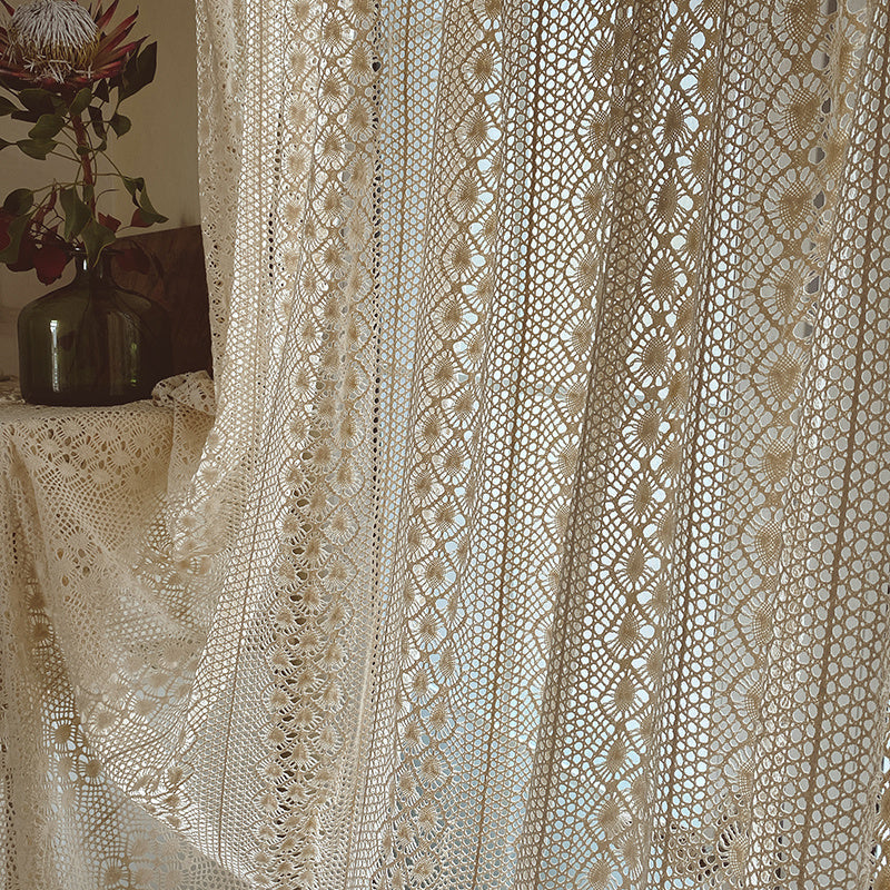 LaceHarvest™ Crochet Curtain | Semi-Sheer Farmhouse & Boho Style