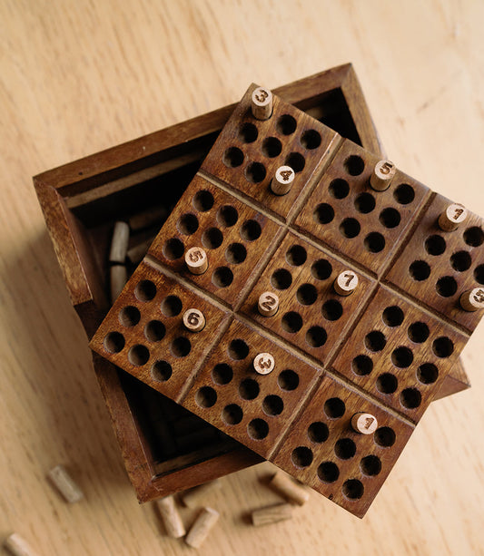 Handcrafted Mango Wooden Sudoku Peg Game