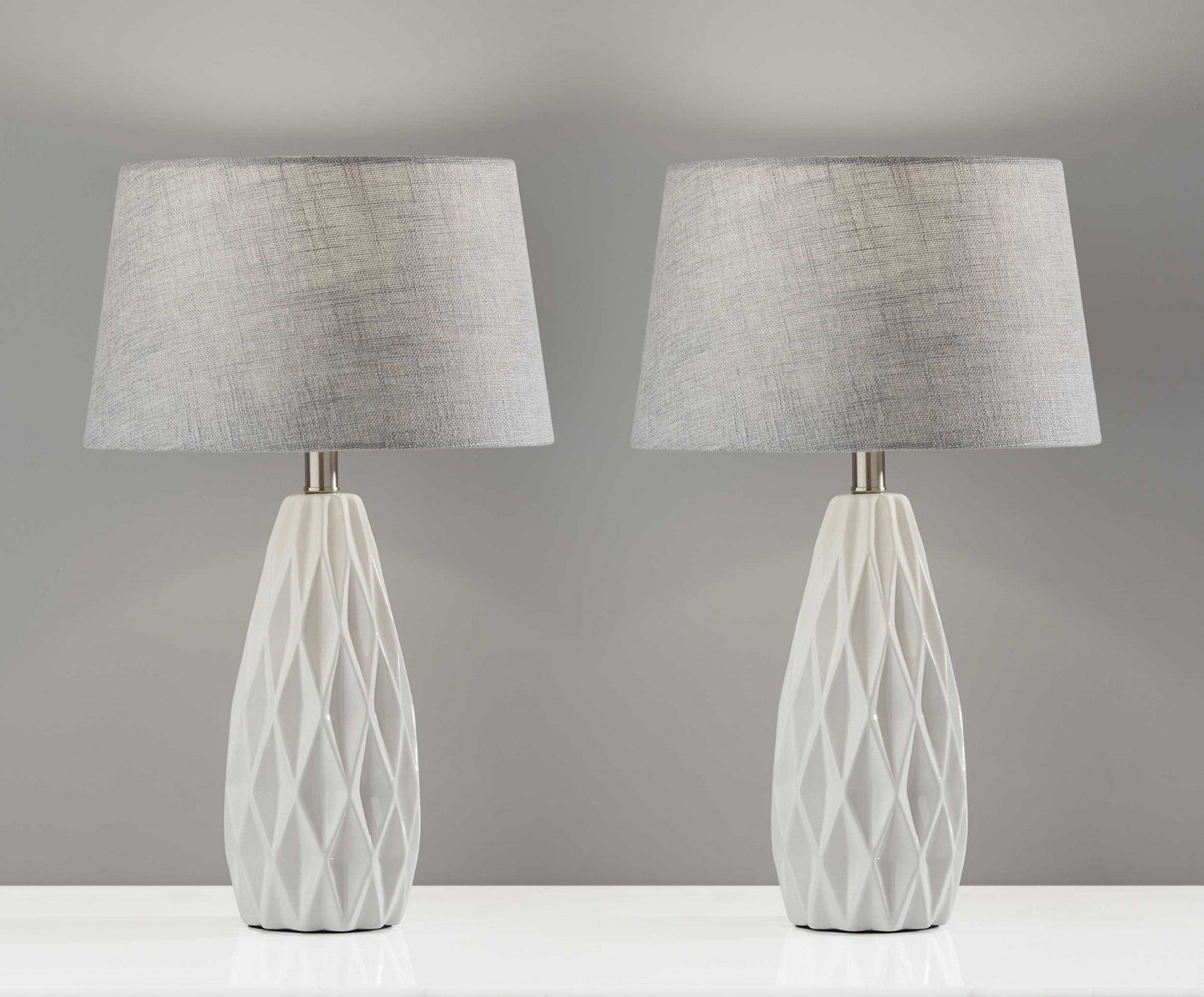 23" White Ceramic Lamps