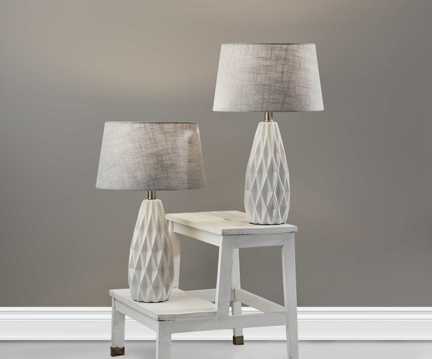 23" White Ceramic Lamps
