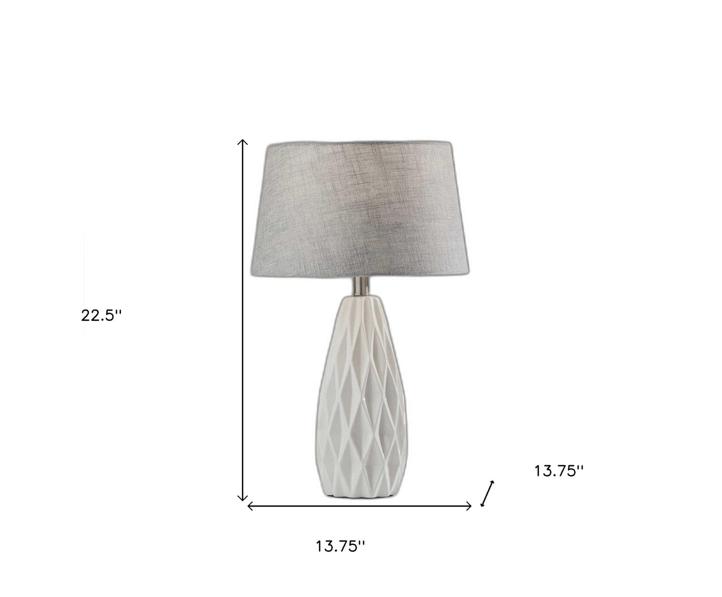 23" White Ceramic Lamps