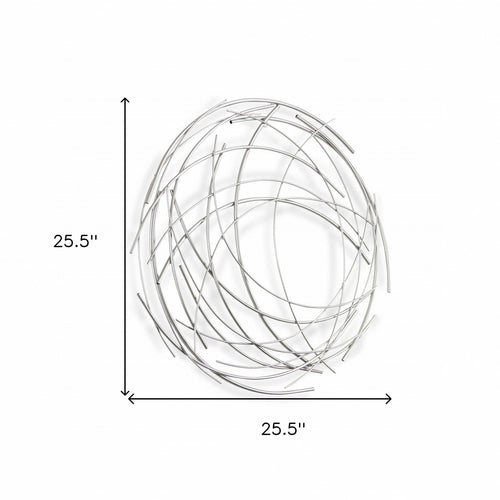 Tori 25.5" Square Geometric Metal Wall Art – Contemporary Abstract Linear Wall Sculpture