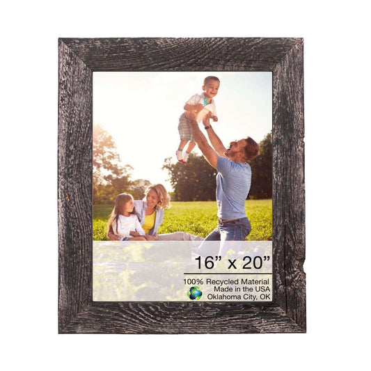 Classic 16x20 Black Solid Wood Picture Frame – Rustic Wall Hanging