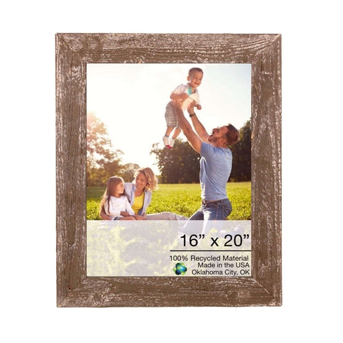 16" x 20" Espresso Solid Wood Picture Frame – Rustic Wall-Mounted Display