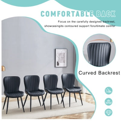 Curved Comfort Dining Chair 4-Pack – Ergonomic & Stylish