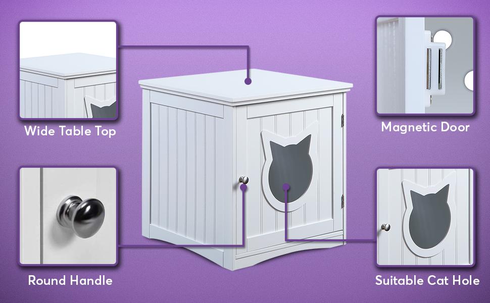 Multi-Use Cat Furniture Nightstand & Litter Enclosure