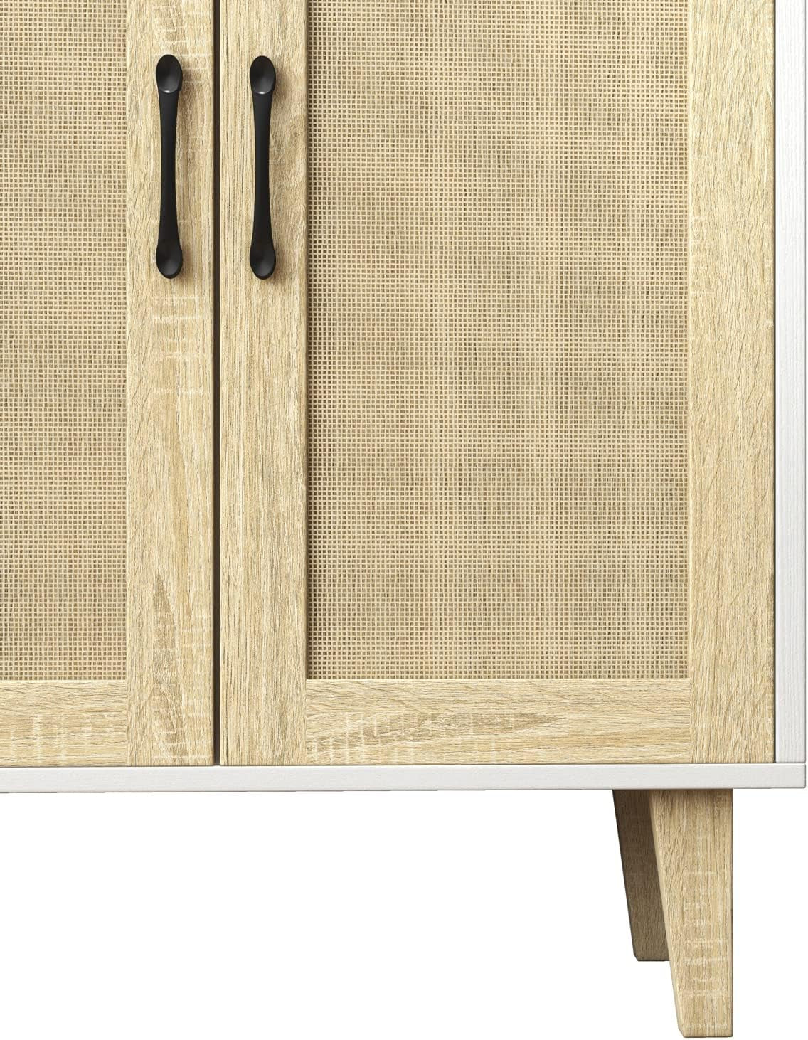 Stylish Storage Console with Rattan Doors | Buffet Cabinet