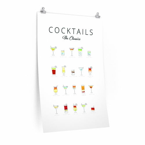 Stylish Cocktail Recipe Wall Art – Unframed Matte Poster