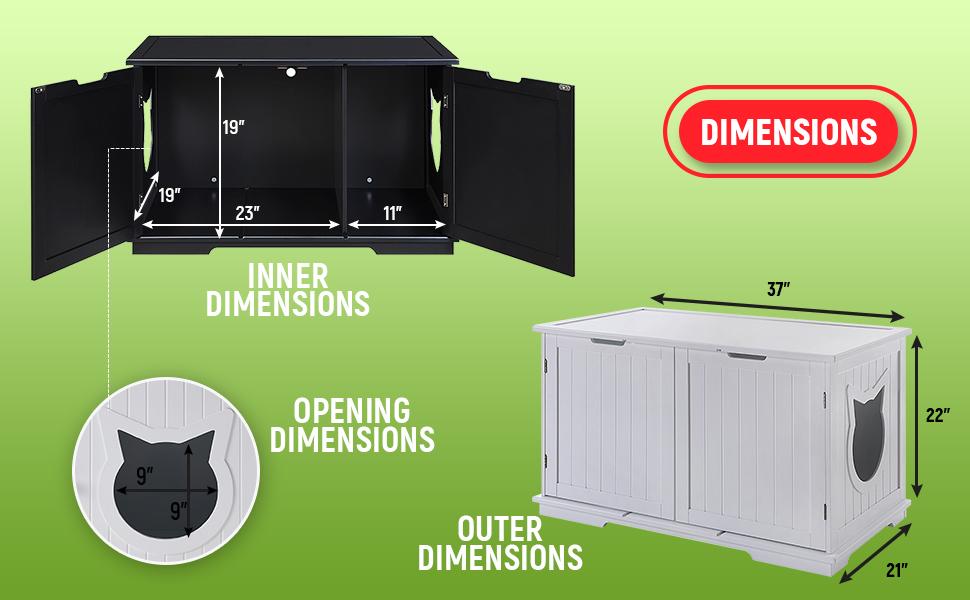 Cat Litter Box Enclosure Furniture | Hidden Cat Washroom & End Table