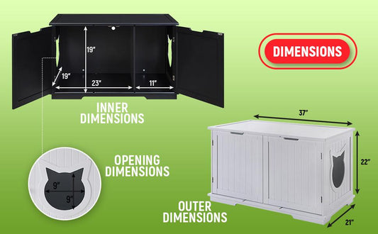 Cat Litter Box Enclosure Furniture | Hidden Cat Washroom & End Table