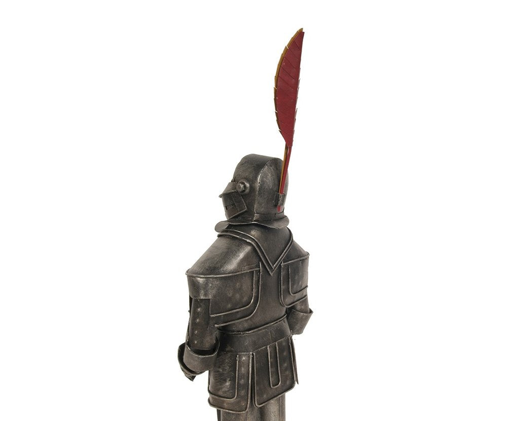 18" Gray Metal Knight Figurine