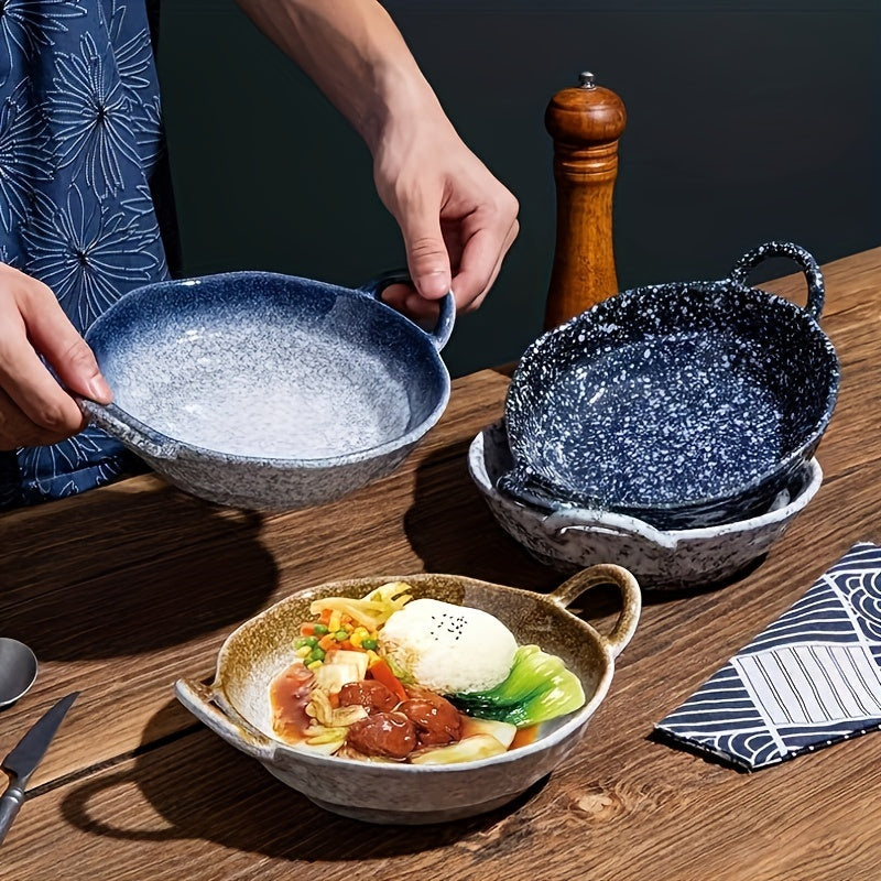 Brunch table setup with double ear ceramic plates and fresh food