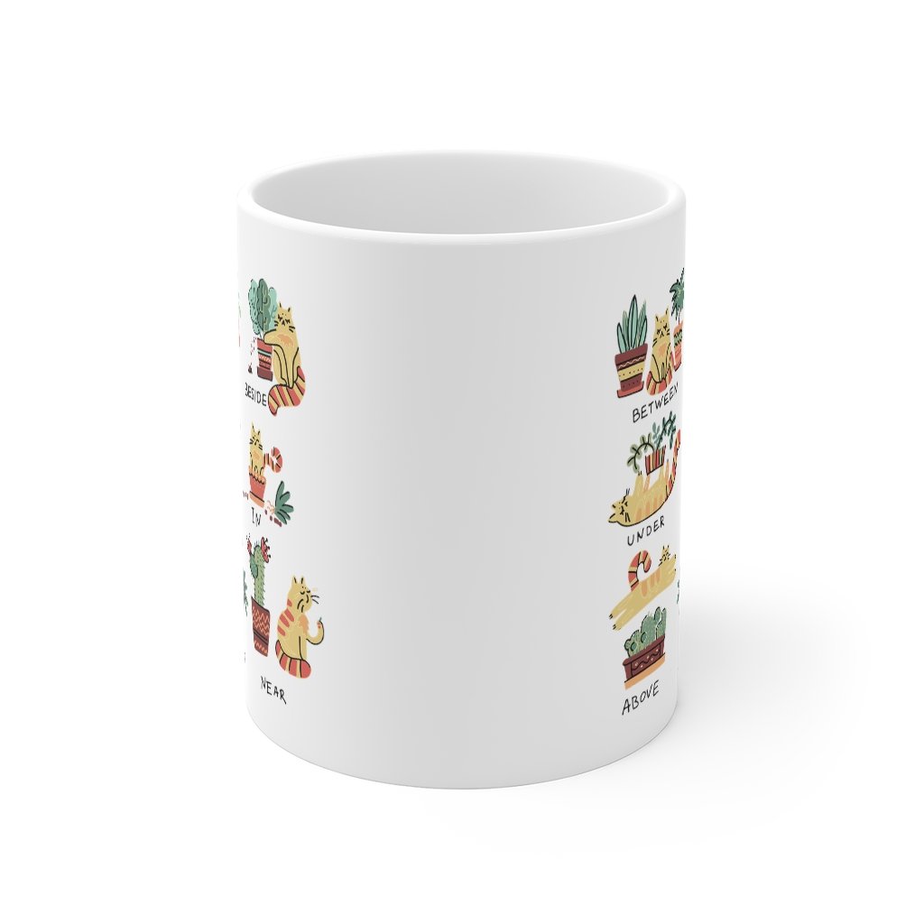 Cat and Plant Lover's Ceramic Mug