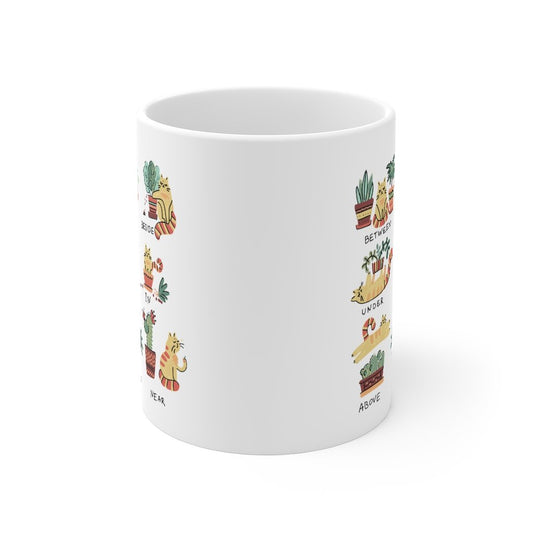 Cat and Plant Lover's Ceramic Mug