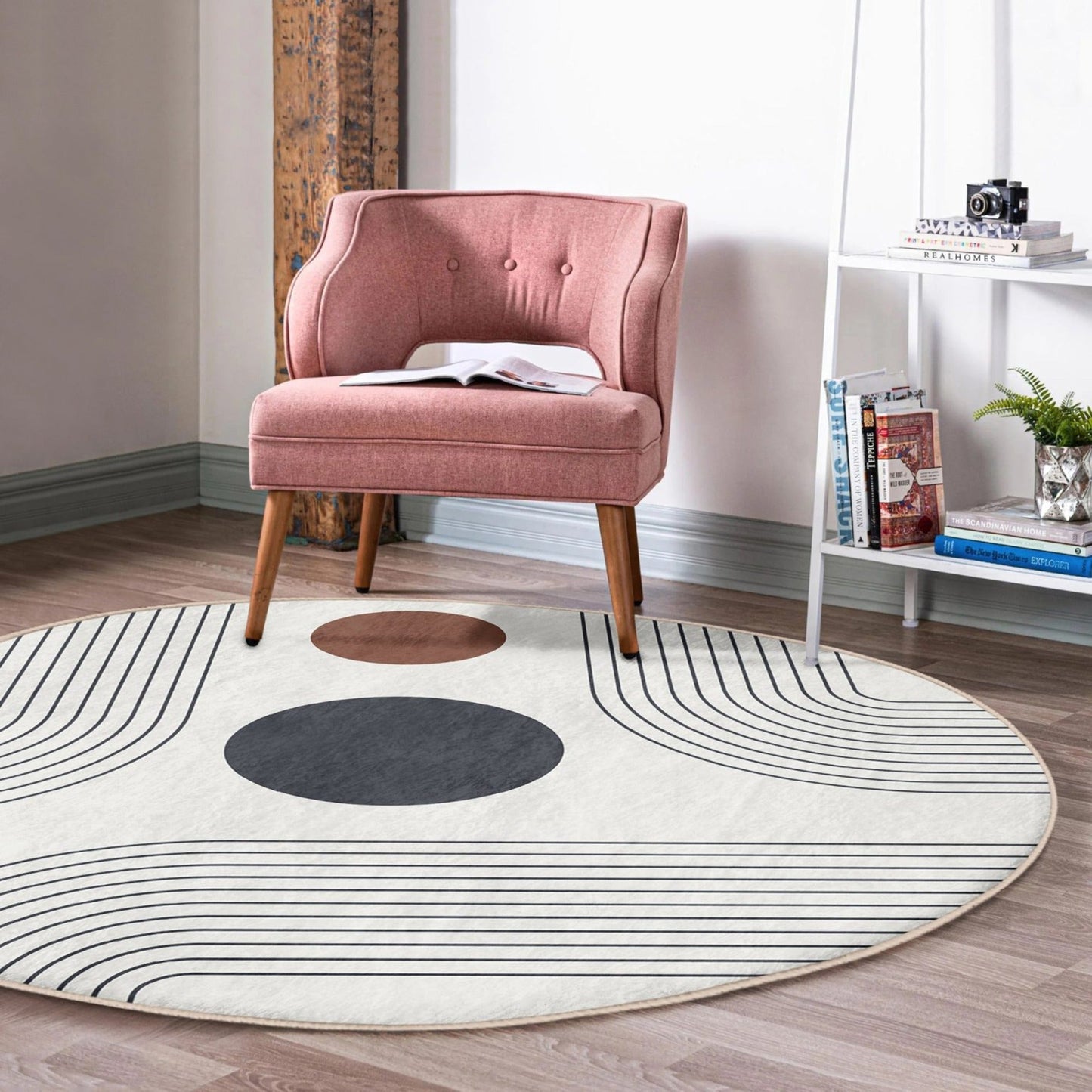 Abstract Minimalist Circular Rug