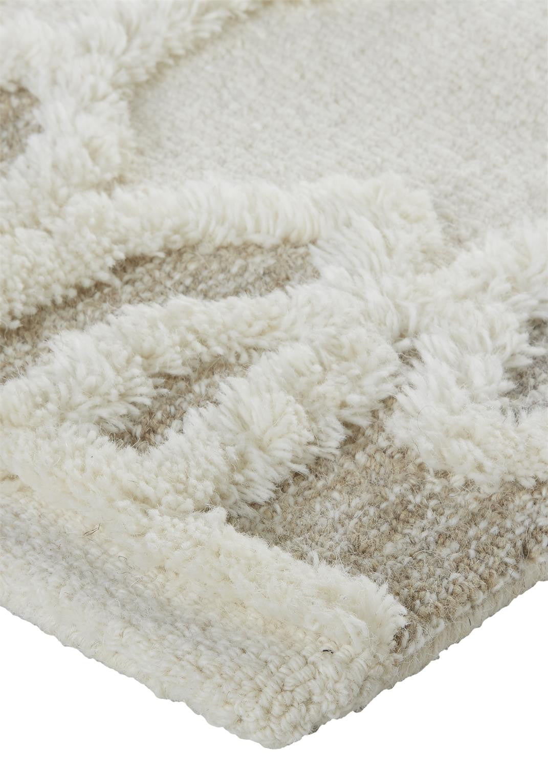 Hand-Tufted Wool Area Rug – Geometric Ivory & Silver