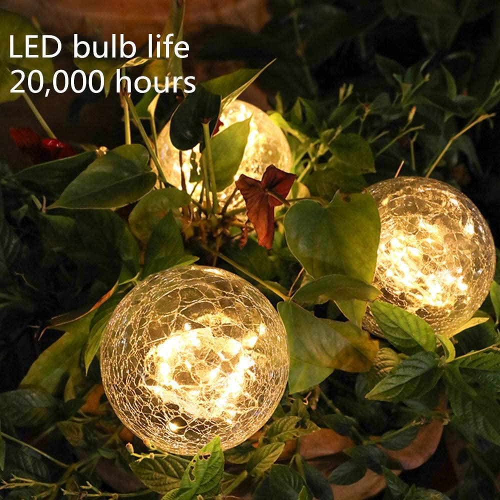Solar-Powered Cracked Glass Ball Lights