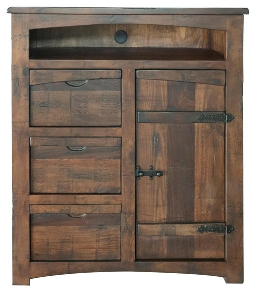 43" Brown Solid Wood Gentleman’s Chest – Rustic Charm, Lasting Function