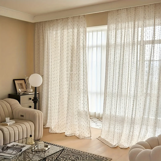 Vintage Linen Sugar Bean Sheer Curtain