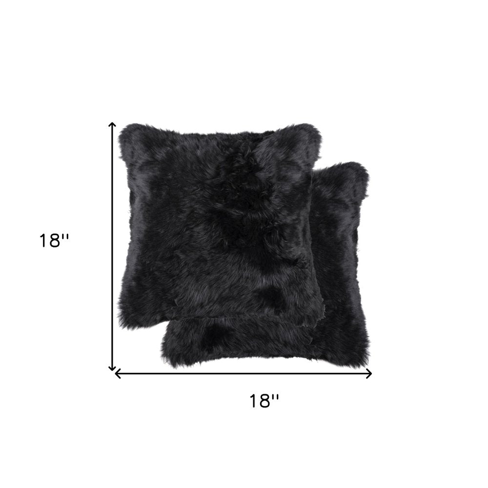 Black Sheepskin Throw Pillows – Luxurious Texture, Modern Edge
