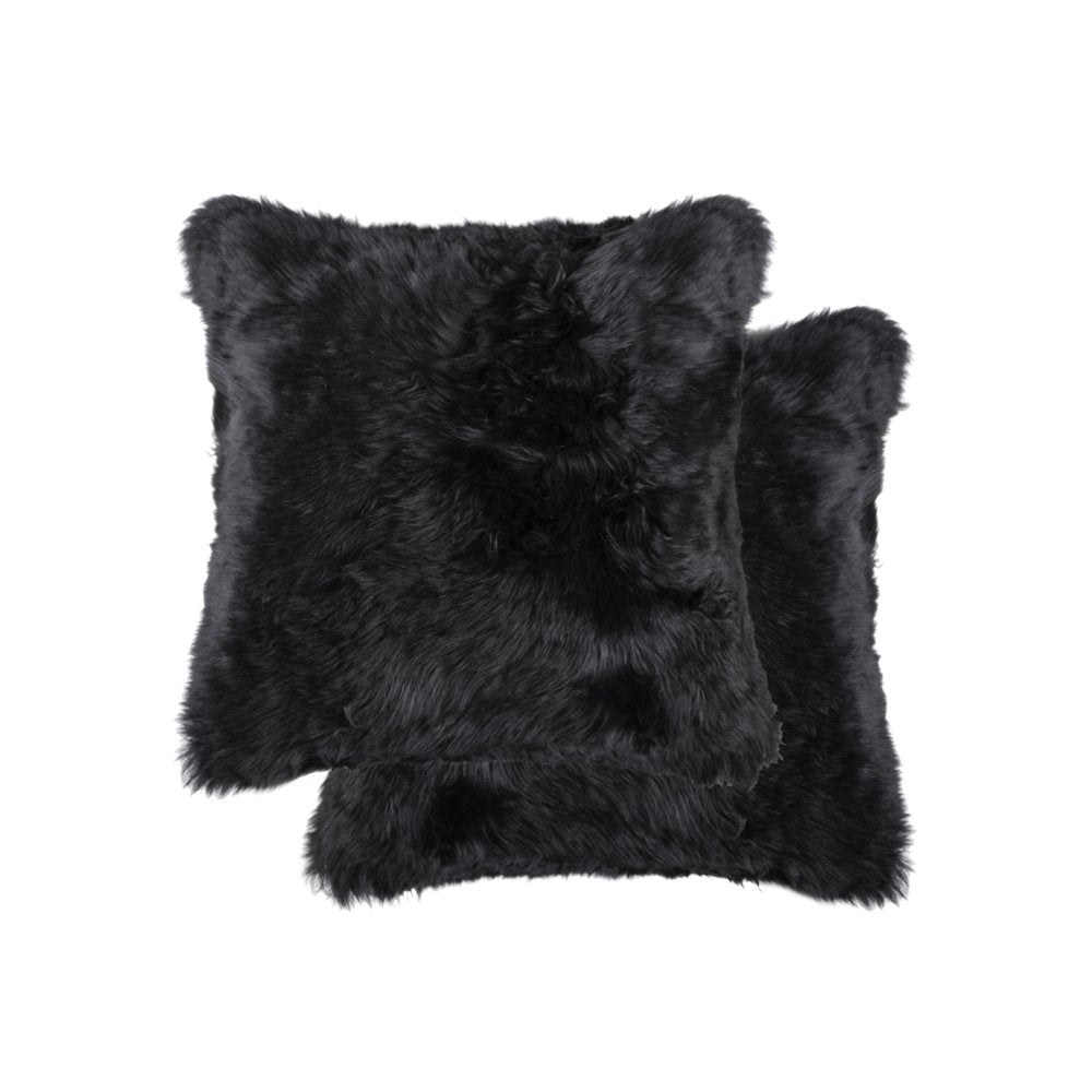 Black Sheepskin Throw Pillows – Luxurious Texture, Modern Edge