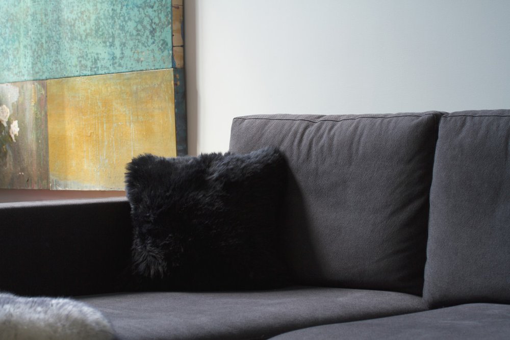 Black Sheepskin Throw Pillows – Luxurious Texture, Modern Edge