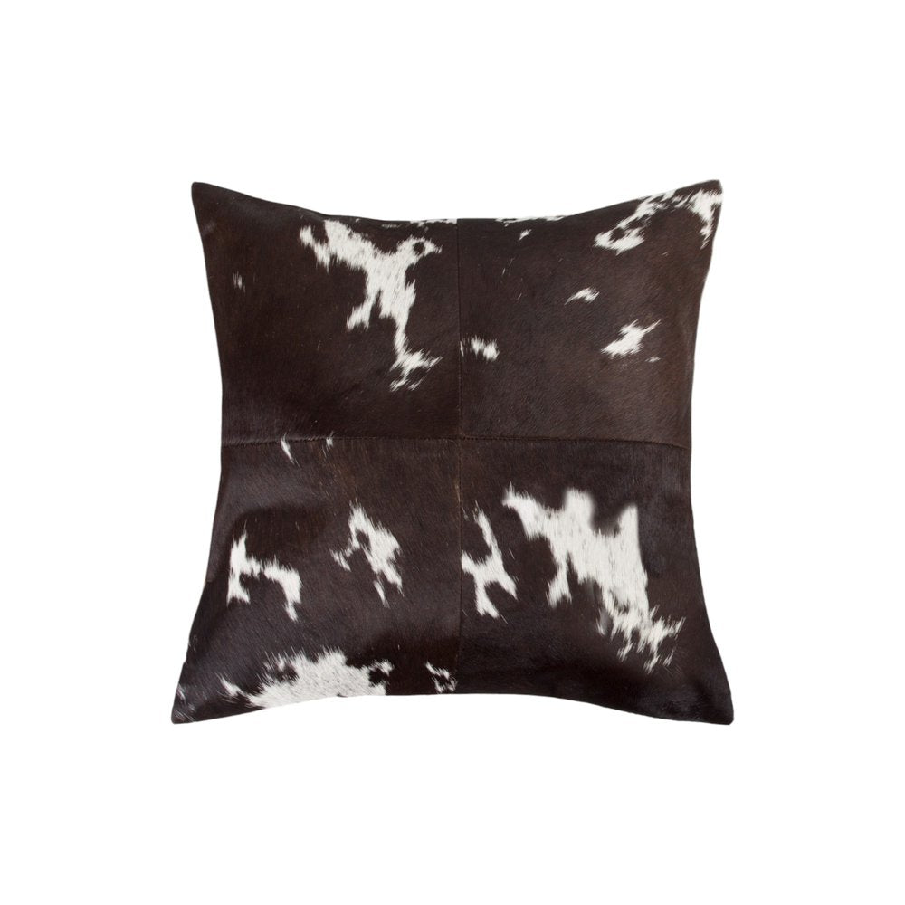 Chocolate & White Cowhide Throw Pillows – Luxe Texture in Rich Neutrals