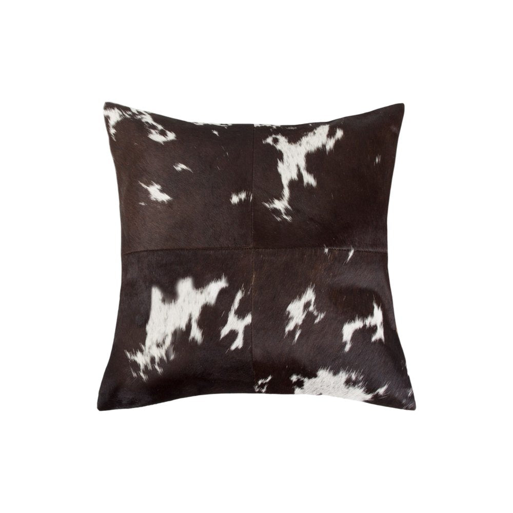 Chocolate & White Cowhide Throw Pillows – Luxe Texture in Rich Neutrals