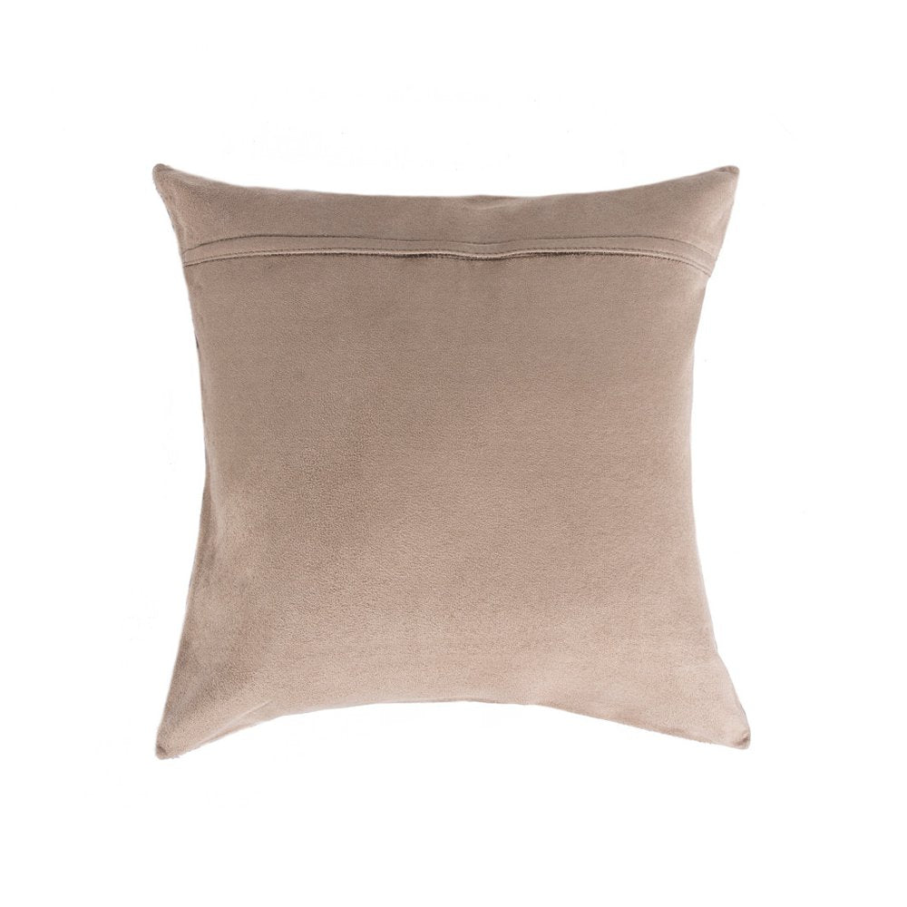 Natural & Gold Striped Cowhide Pillows – Set of 2